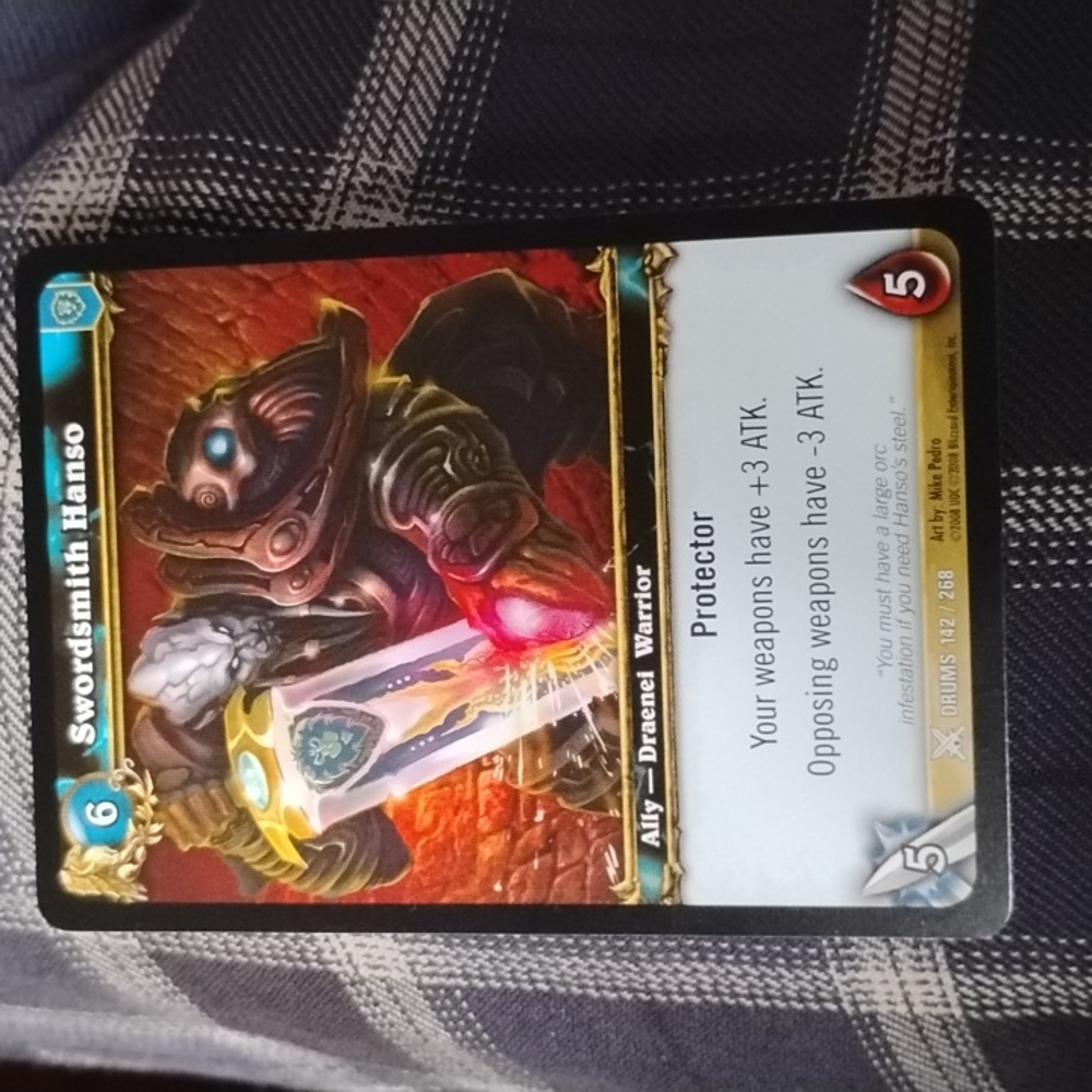 Swordsmith Hanso Drums 142/268 Common World Of Warcraft WOW TCG Card